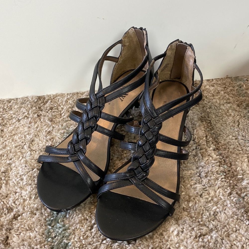 Worthington Black Strappy Braided Sandals